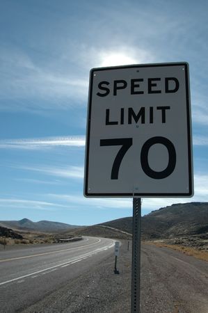 Speed Limit 70 sign on US 95の写真素材