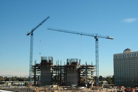 Hotel construction, Las Vegas, Nevadaの写真素材