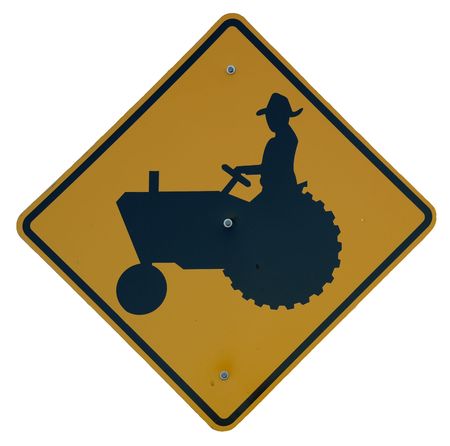 Tractor Crossing signの写真素材