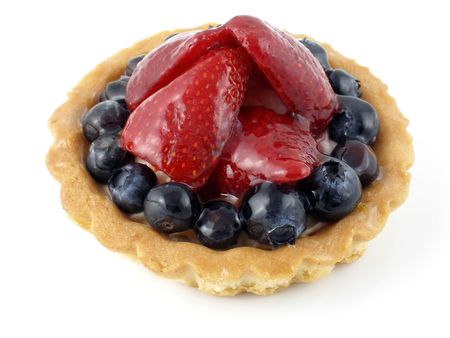 Strawberry and blueberry tartの写真素材
