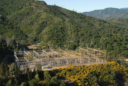 Power distribution station, Shasta Dam, Shasta Lake, California