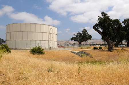 Fuel storage tank, South County Airport, San Martin, California