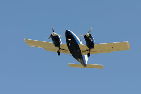 Small airplane flying overhead, Palo Alto, California