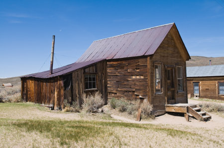 Abandoned home, Bodie State Historic Park, Californiaの写真素材