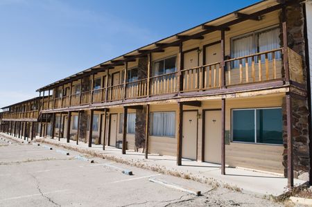 Rental units in an abandoned motel, Tonopah, Nevadaの写真素材