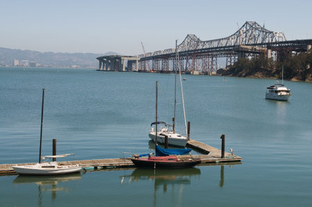 Oakland - San Francisco Bay Bridge from Treasure Island Marina, California