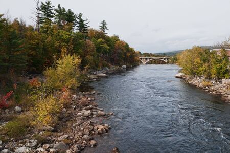 Bridge over the Androscoggin River, Rumford, Maineの写真素材