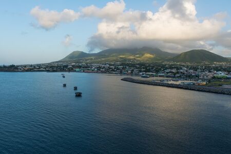 Morning dawns on Basseterre Bay, St. Kittsの写真素材