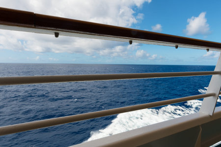 Looking at the Caribbean Sea from a cruise ship