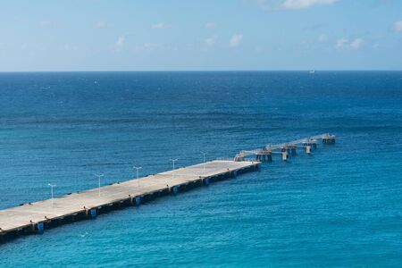 Unoccupied dock into Great Bay, Philipsburg, Sint Maartenの写真素材