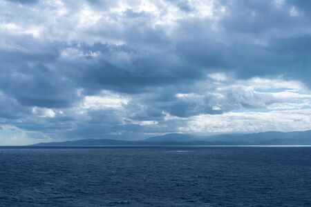 An overcast morning off the western tip of Haitiの写真素材