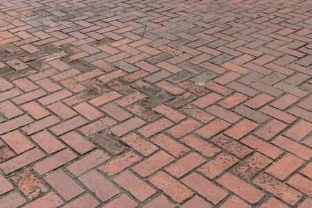 Zigzag brick walkway, Santo Domingo, Dominican Republicの写真素材