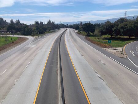 Unoccupied section of freeway, Mountain View, California