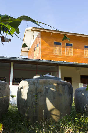 Thailand 7 December 2011: A big jar for keep rainのeditorial素材