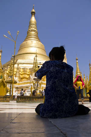 Shwedagon pagoda, Myanmar April 2012のeditorial素材