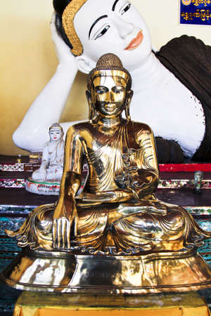 Gold buddha in Shwedagon pagoda Rangon, Myanmar April 2012の写真素材