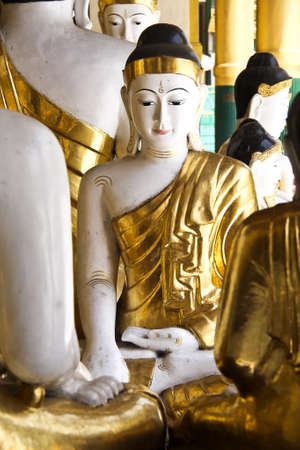 Golden buddha in Shwedagon pagoda Rangonの写真素材