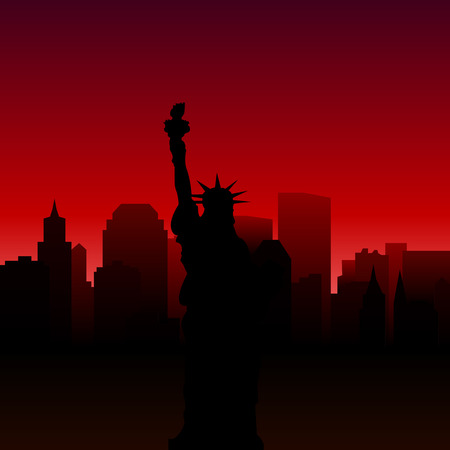 New York city silhouette.のイラスト素材