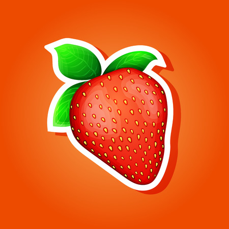 Icon strawberry. strawberry sticker.のイラスト素材