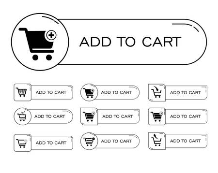 button icon set add to cart shopping Vector illustration.のイラスト素材