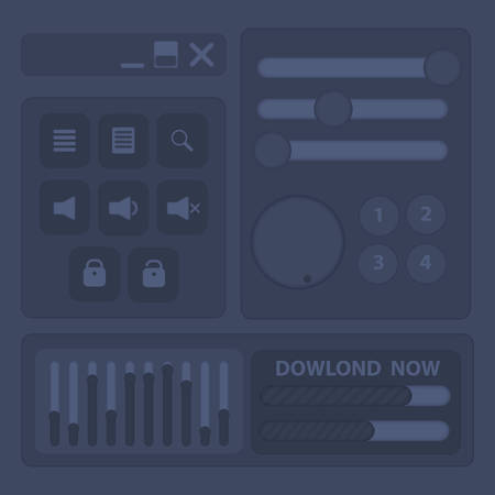 Button black for web set, illustration designのイラスト素材