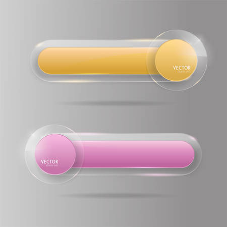 Buttons web glass colorful 3D illustration vectorのイラスト素材