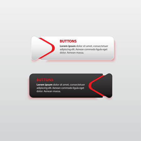 Button premium glossy black and white Redのイラスト素材