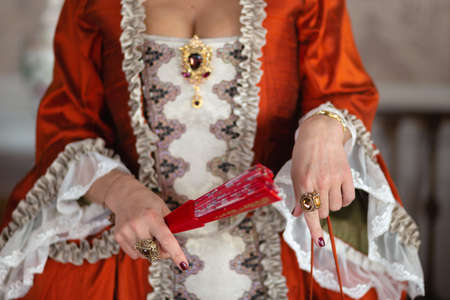 Retro style royal medieval ball - Majestic palace with gorgeous people dressed in king and queens...