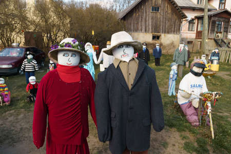 SABILE, LATVIA - APRIL 21, 2019: Small artificial city of dolls in Sabile, Latvia - Lellu pilseta