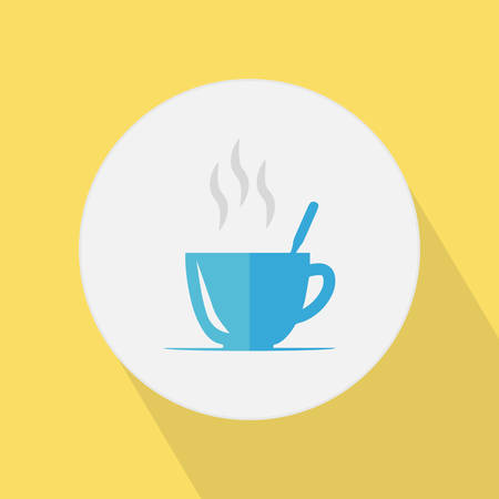 Flat style coffee icon with shadow. For business.のイラスト素材
