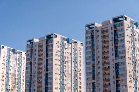 White apartment home house residential building complex real estateの写真素材
