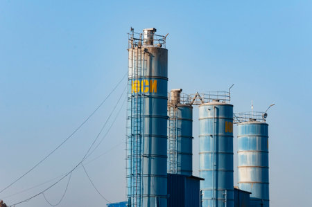 Cement factory empty and without activity due to the industrial and labor crisis