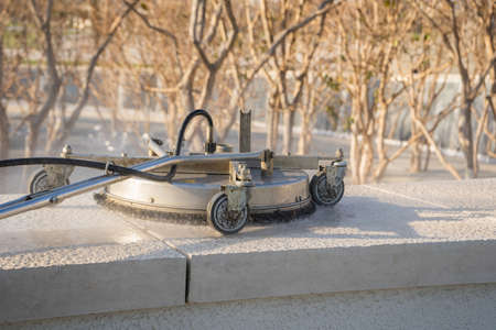 Grinding machine on light background. One of power tools or machine tools used for grindingの写真素材