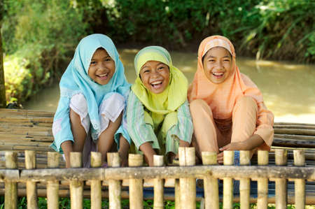 Group of Indonesian Kids Outdoorの写真素材