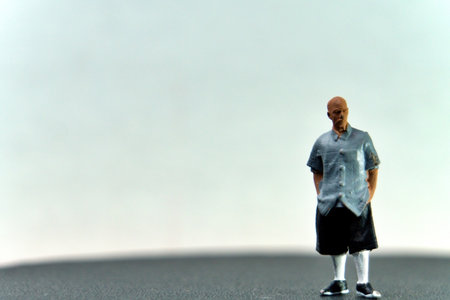 diorama a man playing bicycle BMX in the gardenの写真素材