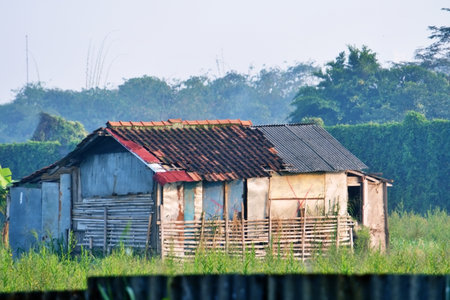 Old farm house in rural area of Thailand. Countryside view.の写真素材