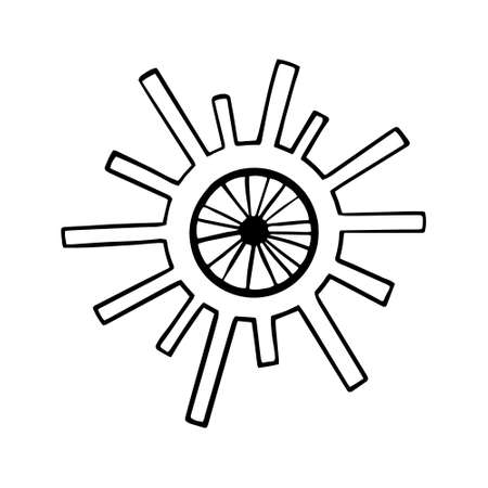 Magic Eye Symbol. Sketch of All Seeing Eye. Spirituality, alchemy, occultism, masonic design element. Isolated vector illustrationのイラスト素材