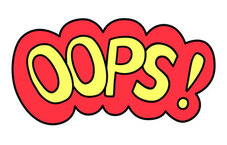 90s or Y2k style hand drawn elements with Oops text. Doodle comic style. Colorful vector illustration on white backgroundのイラスト素材