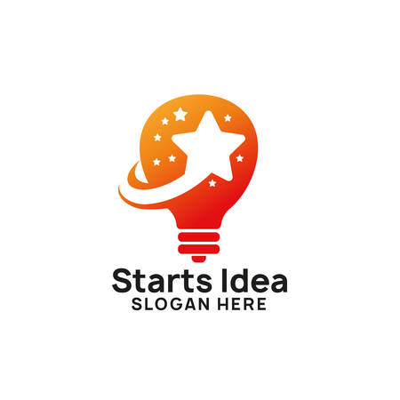 creative idea logo design template. bulb star icon symbol designsのイラスト素材