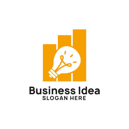 business creative idea logo design template with chart and arrow illustration. bulb icon symbol designsのイラスト素材