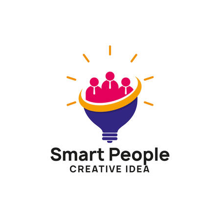 teamwork creative idea logo design template. bulb icon symbol designsのイラスト素材