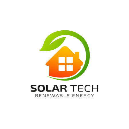 Sun solar energy logo design template. eco energy logo designsのイラスト素材