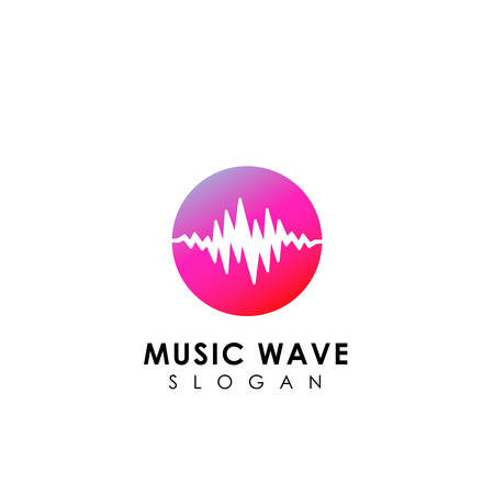 music wave logo design. sound wave icon symbol designのイラスト素材