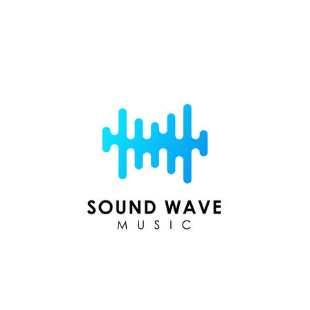 sound wave logo design. music logo icon designのイラスト素材