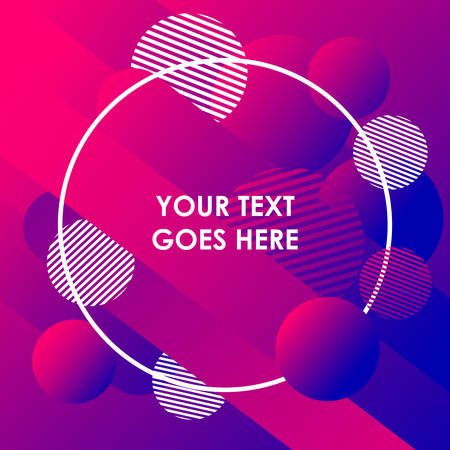 Trendy abstract geometric background with multicolored flow, ball and linear shapes. 3d Fluid shape illustration. Multipurpose abstract background design for covers, flyers, banners, web page background, poster, booklet or brochure.のイラスト素材