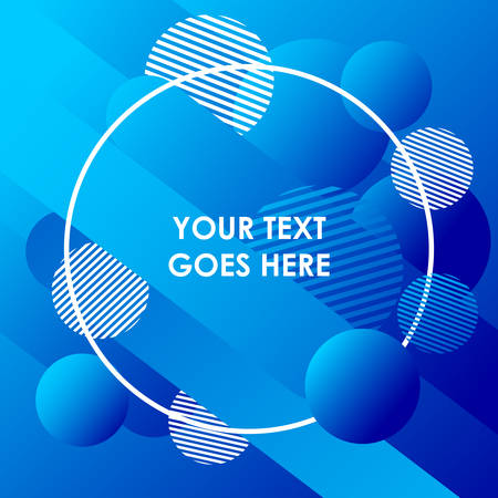 Trendy abstract geometric background with multicolored flow, ball and linear shapes. 3d Fluid shape illustration. Multipurpose abstract background design for covers, flyers, banners, web page background, poster, booklet or brochure.のイラスト素材