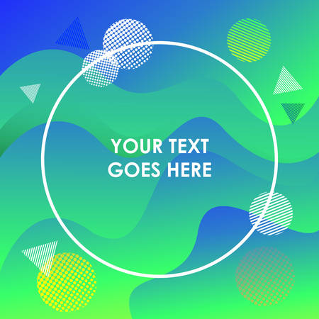 Trendy abstract geometric background with multicolored wave shapes illustration. Multipurpose abstract background design for covers, flyers, banners, web page background, poster, booklet or brochure.のイラスト素材