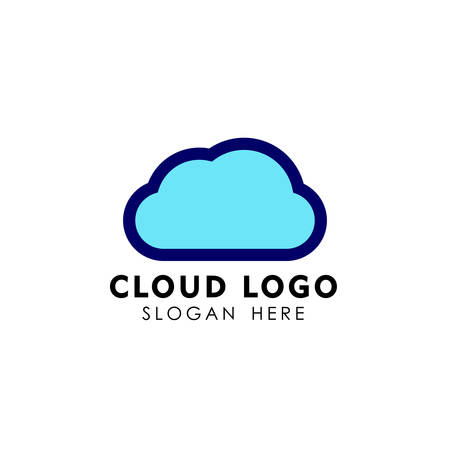 cloud tech logo design in line art style. cloud logo design vector iconのイラスト素材