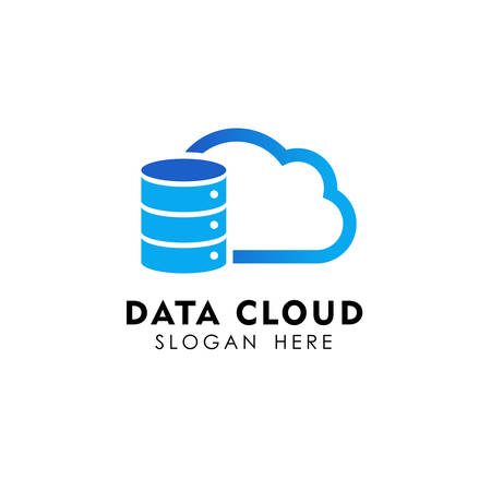 data cloud logo design template. server cloud logo designのイラスト素材