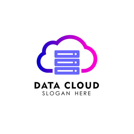 data cloud logo design template. server cloud logo designのイラスト素材